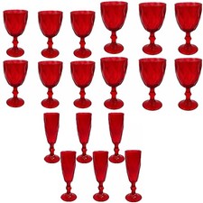 Set 18 Bicchieri Rossi calice