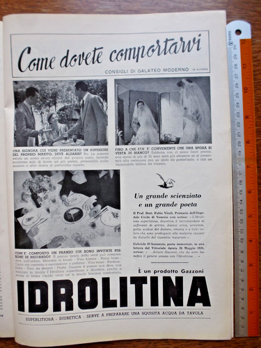 Pubblicità 1953 idrolitina - 10/1953,
