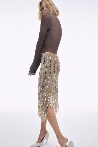 Gonna midi con paillettes
