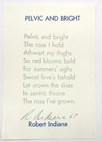 Robert indiana signed original - robert,