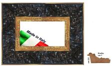 Cornice Nera e Oro eff. invecchiato a rovescio in legno x quadri, tele-Spes.cm 7