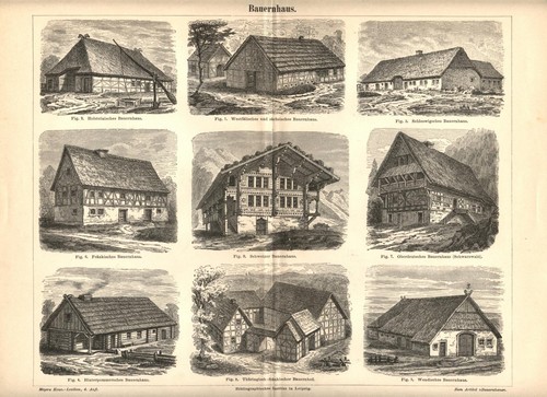 1893 stampa antica case - stampa,