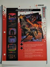 Super Castlevania IV Super Nintendo SNES FOGLIO VENDITORE RIVENDITORE Promozionale '91
