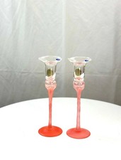 pair of red satin glass