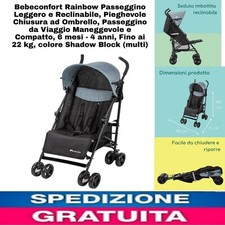 Passeggino Leggero Reclinabile 22kg,Pieghevole Chiusura ad Ombrello 6mesi 4 anni
