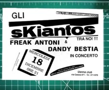RIPRODUZIONE flyer punk demenziale skiantos uonna club roma freak antoni bologna