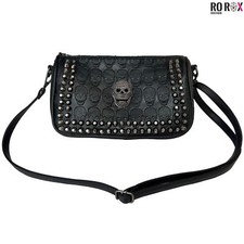 Ro Rox Keir Shoulder Bag Studded Skull Gothic Faux Leather