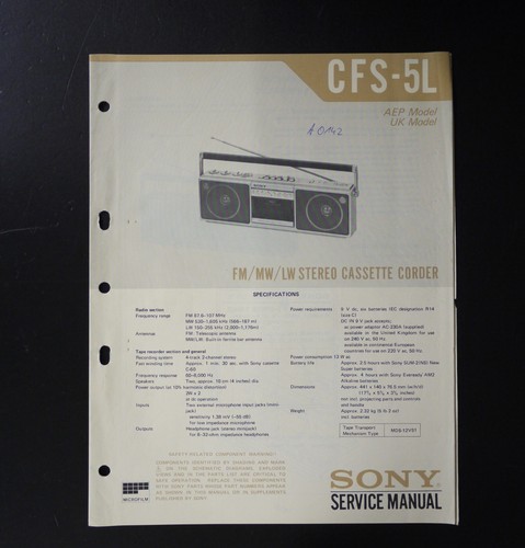 Originale sony cfs - sony, radio