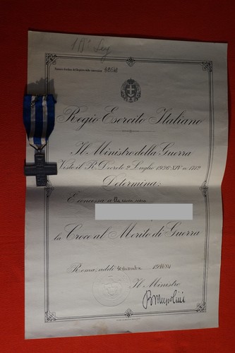 Diploma medaglia croce al - e,