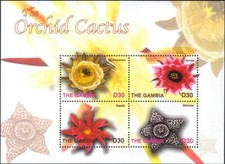 Gambia 2004 Orchidea Cactus,Fiori,Piante Succulente,Natura m/s MNH