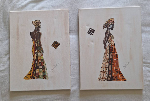 Coppia dipinti africani