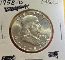 1958-D Franklin argento mezzo