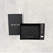 Portafoglio uomo Michael Kors MK portamonete jet set Cooper nero NUOVO