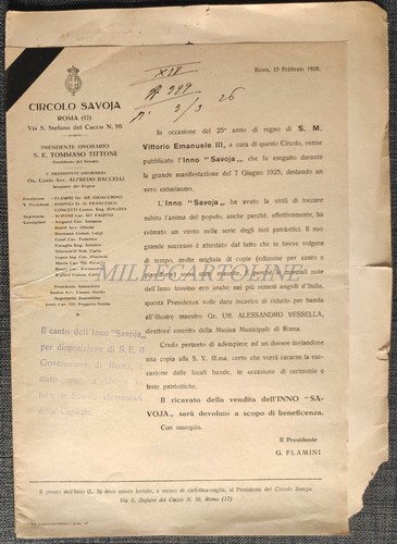 Circolo savoja roma - -, spartito
