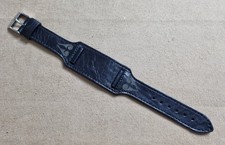 Vintage black leather watch strap with 18 mm lug width Winchester-Style Vintage