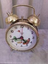 SVEGLIA A CORDA CARICA MANUALE- GALLINA CHE BECCA-MADE SHANGHAI-FUNZIONANTE