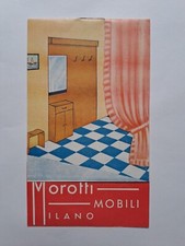 MOROTTI MOBILI Milano depliant pieghevole pubblicitario pubblicità anni '30 1939