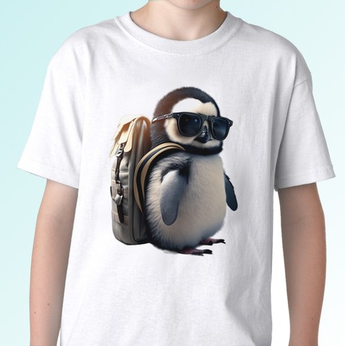 Shirt bianca pinguino - t-shirt,