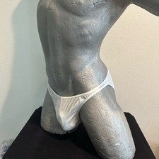 Slip bikini uomo vintage RISE Wear trasparente - anni 90 nuovo bianco taglia XL