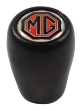 Manopola leva cambio logo MG pelle nera MGA MGB Midget 1100/1300 ecc - GAC4045