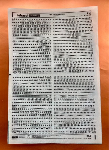 Letraset 207 grotesque 216 - 207,