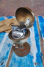 Accendino Globo Terrestre Da Tavolo Alluminio E Ottone Anni 70 Funzionante 