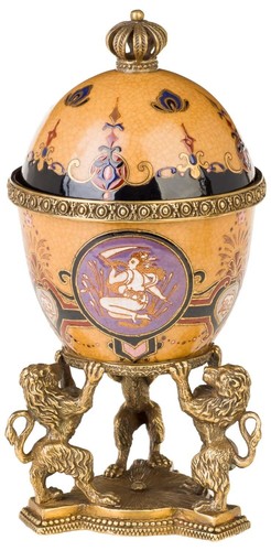 Scatola gioiello uovo leone