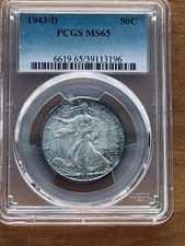 1943-D 50¢ PCGS MS65 Walking