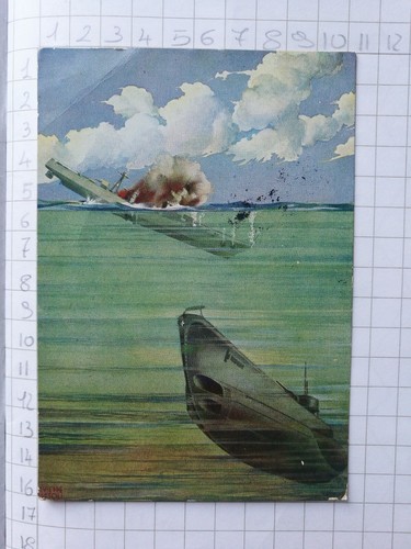 Cartolina epoca sommergibile - d'epoca,