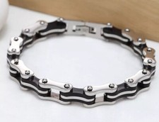 Bracciale Uomo in acciaio tipo CATENA MOTO BIKER PUNK - Idea regalo 