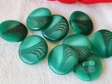 Lotto 9 Bottoni Vintage Verdi