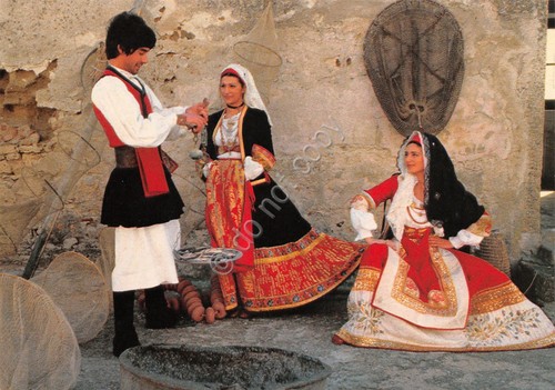 Cartolina oristano costumi - cartolina,