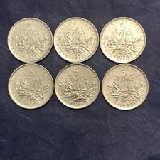 Lotto 6 Monete da 5 Franchi