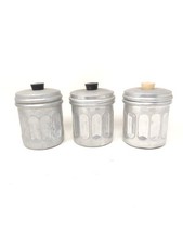 Vintage Jars Barattoli Contenitori Box Jar Alluminio Latta Tin Aluminium