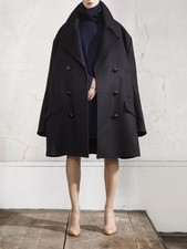 Cappotto lana blu navy