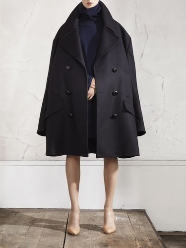 Cappotto lana blu - , navy