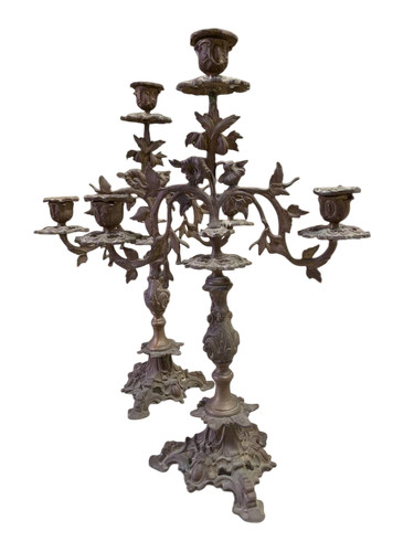 Coppia antichi candelieri - di,
