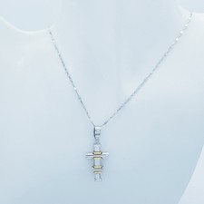 CIONDOLO CROCE IN ORO BIANCO 18 KT