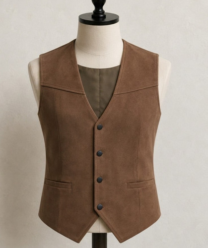 Gilet uomo scamosciato marrone