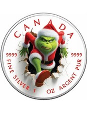 IL GRINCH SI ROMPE PER NATALE! Moneta argento 1 oz 5$ Canada 2025