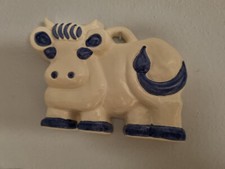 formella THUN ORIGINALE FORMELLA MUCCA  ceramica FUORI PRODUZIONE bianco azzurro