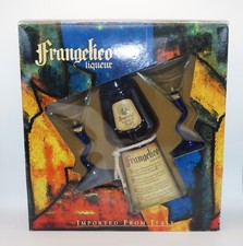 Set regalo liquore Frangelico vintage 1998 bottiglia con 2 bicchieri / importato Italia