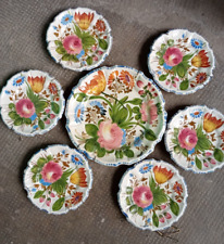 ANTICO SET PIATTI DECORATI da parete lotto 7 piatti marchiati originali d'epoca 