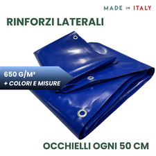 TELO OCCHIELLATO TELONE COPERTURA GAZEBI IN PVC 650 GR VARI COLORI - 2x2 MT