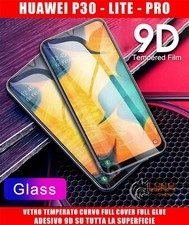 Pellicola vetro temperato Curvo  9D x HUAWEI P30-LITE-PRO PROTEZIONE TOTALE LCD