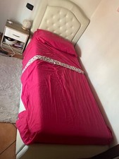 letto singolo contenitore in ecopelle bianco