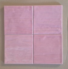 1 scatola (34 pz) di piastrelle rosa lucide 15x15 effetto mosso