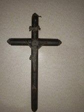 Antica Scultura Gesù Cristo Crocifisso Crocefisso Memento Mori Teschio Vintage 