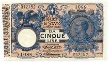 5 LIRE BIGLIETTO DI STATO