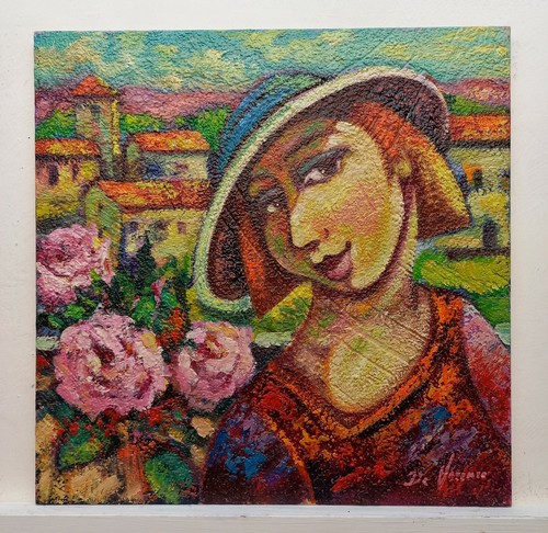 Quadro paesaggio con rose - quadro,